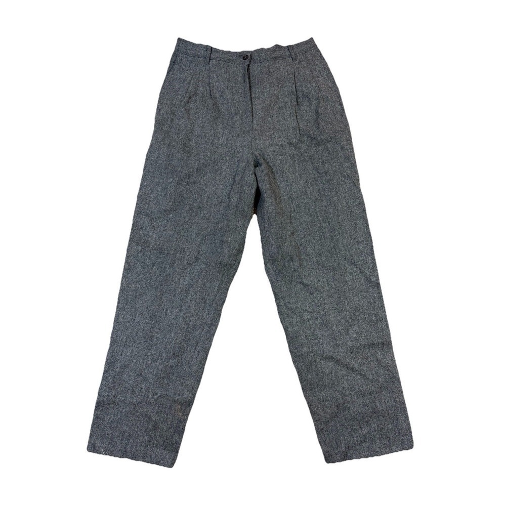 Prophecy by Sag Harbor Pleated Pants Womens 14 Grey Excellent Wool Blend Tweed